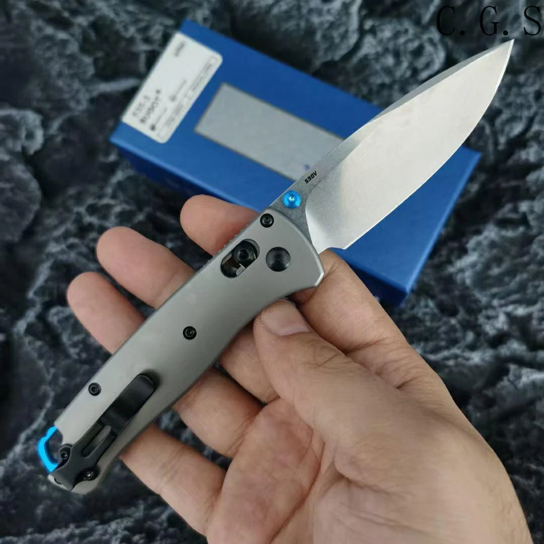 BM 535 TC4 Bugout AXIS Folding Knife D2 Blade TC4 Titanium Alloy Handle Outdoor Hunting Camping Knives Safety Pocket EDC Tools