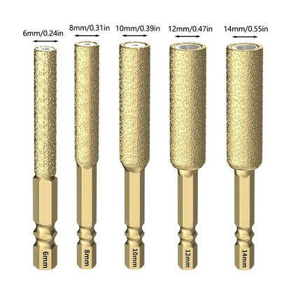 5PCS Diamond Brazed Rotary Burrs 6/8/10/12/14mm Hex Shank Drill Bits Diamond  Head Reamer For Metal Ceramic Stone Grinding