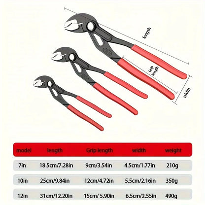Water Pump Pliers Notch Pliers Self-Locking Pipe Pliers Multifunctional Automatic Adjustment Household Faucet Universal Wrench
