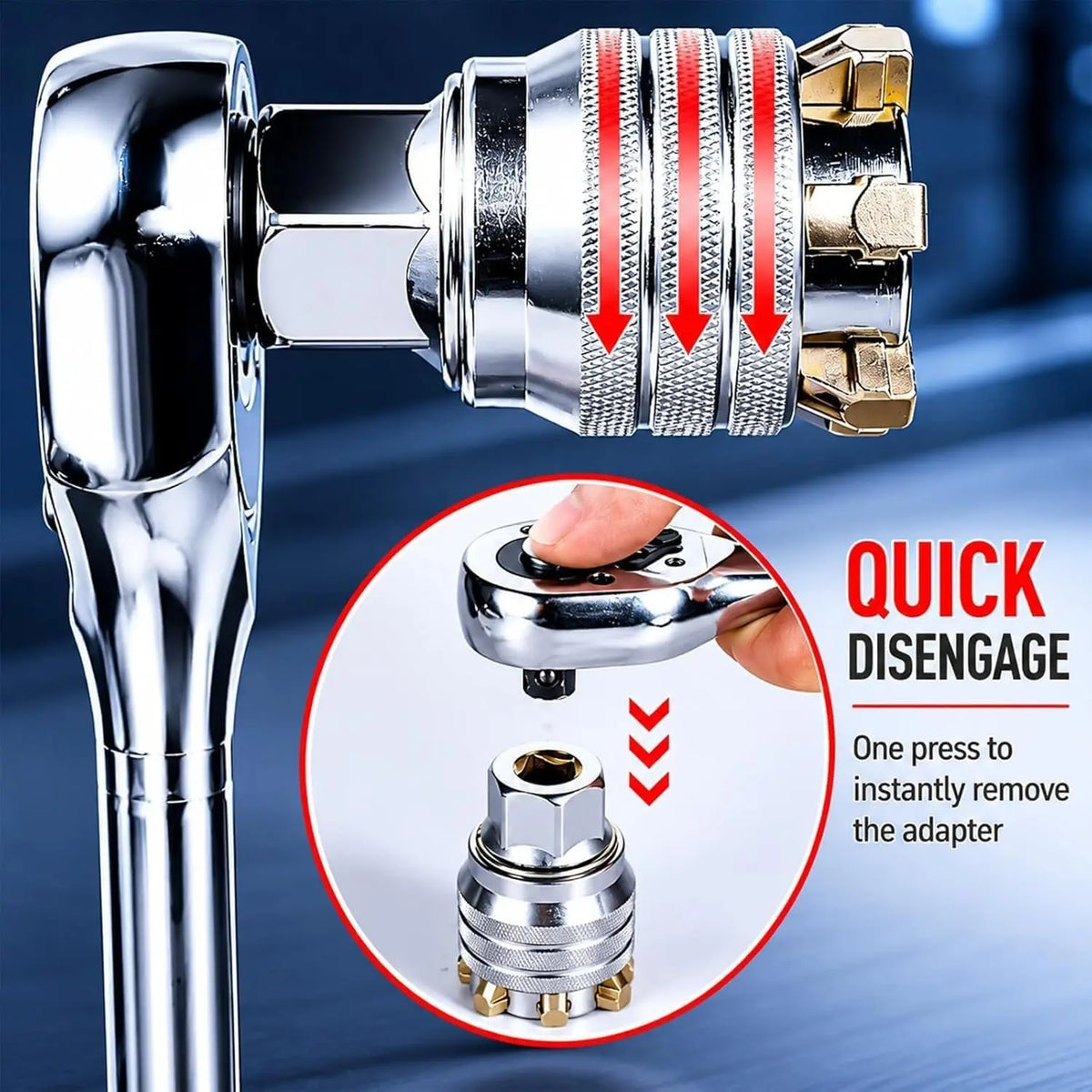 Universal Socket Tool 10-19mm (3/8"-3/4") with 3/8" Drill Adapter, Pass-Thru Socket Set for Mechanical Repair