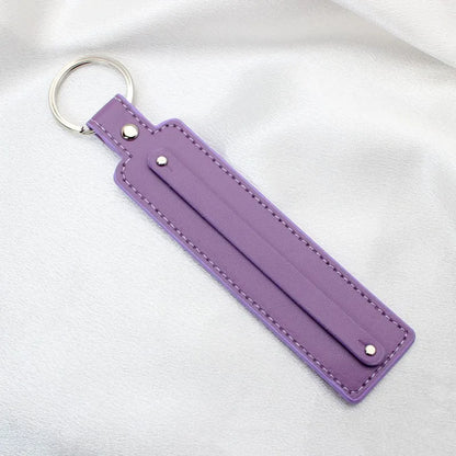 50pcs/lot PU Leather Keychain with 8mm Slide Bar Keyrings Key Holder Fit for 8mm DIY Slide Charms
