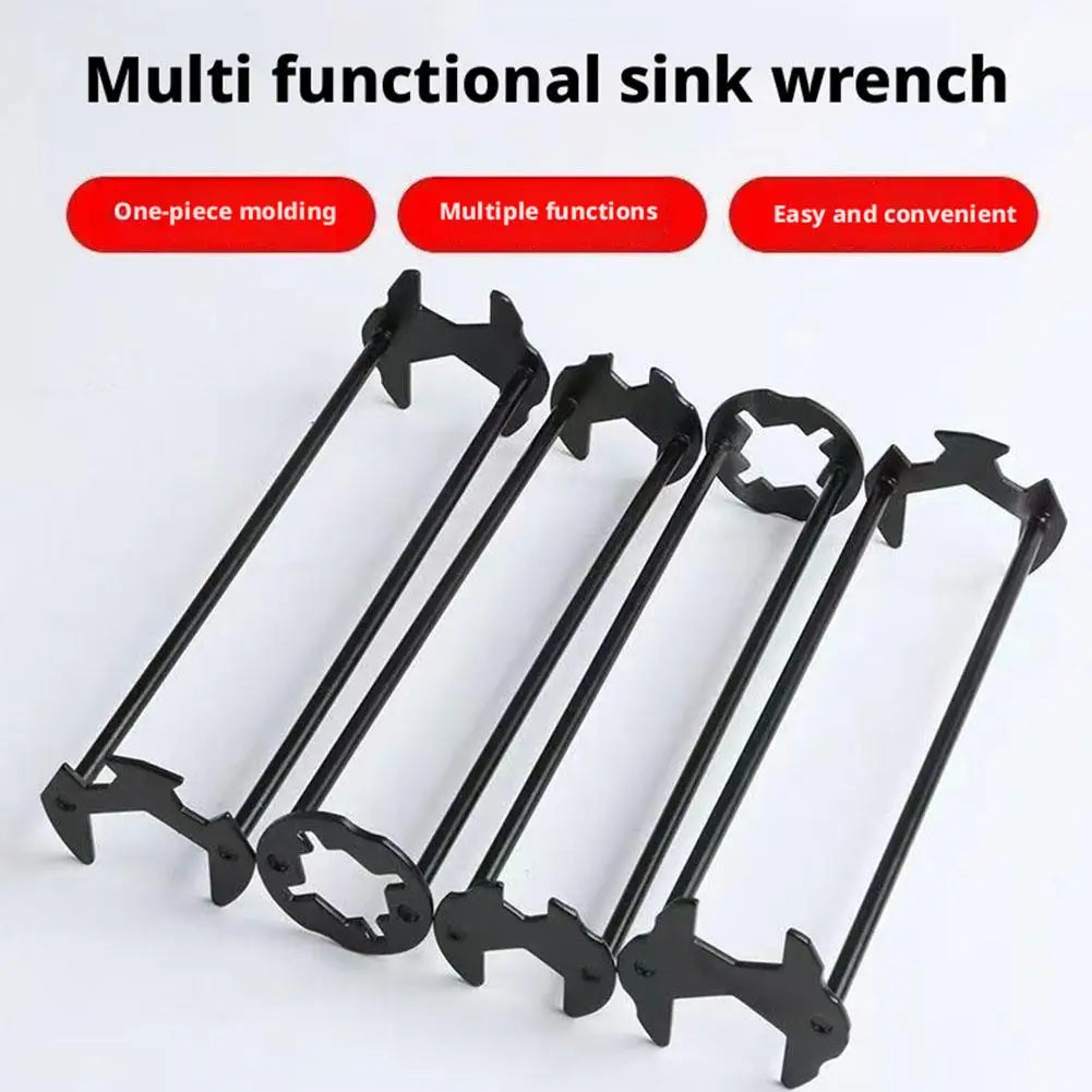 5-in-1 Sink Wrench Multifunctional Carbon Steel Faucet Hose Plumbing Pipe Wrench Bathroom Kitchen Sink Repair Set Hardware Tools