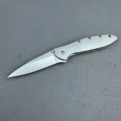 KS Leek 1660 Aluminum Folding Knife 8Cr13Mov Blade EDC Knife Window Breaker Self-Defense Tool Outdoor Fishing Knife Men's Gifts