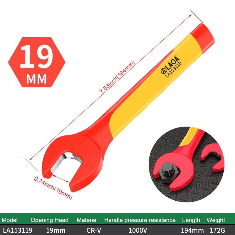 LAOA VDE Insulated Wrenches Multifunctional VDE Open-End Wrenches Manual Household Electrical Tools