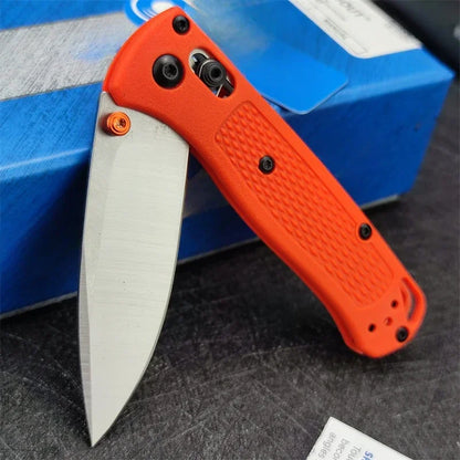 BM 533-3 MINI Bugout Nylon Wave Fibre Handle Axis Lock Folding Outdoor Self Defense Pocket Knife EDC Camping Hunting Tools