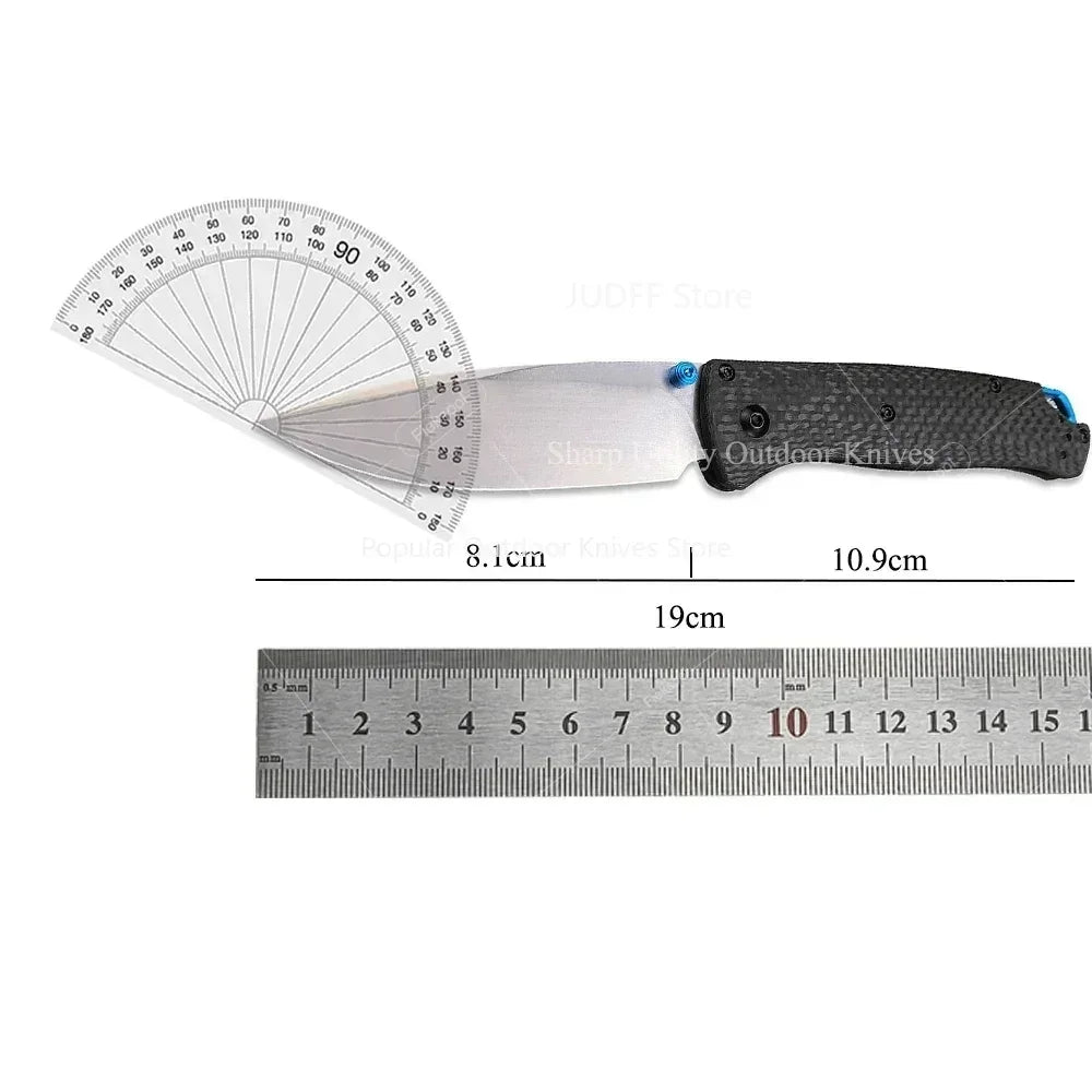 Outdoor Pocket Knife - BM 535/ 533-3 AXIS Multifunctional Folding Knife, Utility Folder Tools, Carbon Fiber/ G10 Handle, with Pocket Clip, for Camping, Adventure Exploration, Hiking, Portable Fruit Cutter
