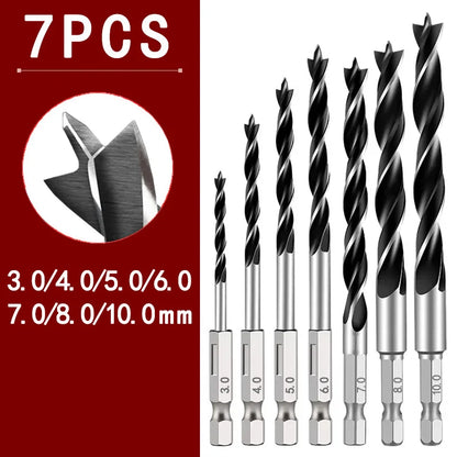 3/5/7PCS 3-10mm Wood Drill Bit Set High Carbon Steel