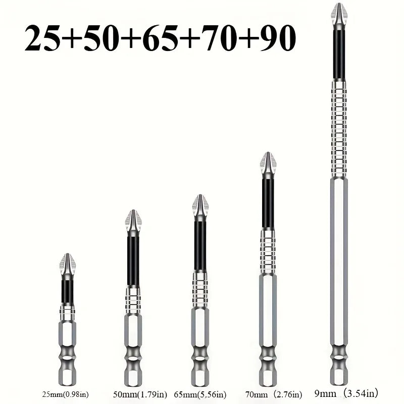 15pcs K5 Non-Slip Anti-Impact Threaded Drill Bit Set, High Magnetic Electric Screwdriver Drill Kit - High Hardness, Durable