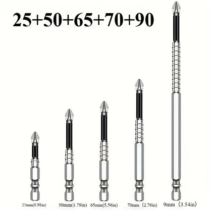 15pcs K5 Non-Slip Anti-Impact Threaded Drill Bit Set, High Magnetic Electric Screwdriver Drill Kit - High Hardness, Durable