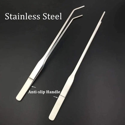 1pc Straight/Elbow Stainless Steel Tank Tweezers Pliers Aquarium Tool Fish Tank Aquatic Plants Forceps Clip for Cleaning Tool