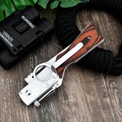 Multifunctional Folding Knife with LED Light 5Cr13Mov Blade Color Wood Handle Equipped with Pocket Clip Outdoor Hiking Portable Tool