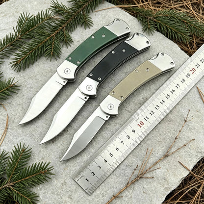 EDC Portable Folding Knife High Hardness Wear-resistant Blade G10 Handle Outdoor Camping Hiking Fishing Wild Climbing Exploration Multi-functional Tool