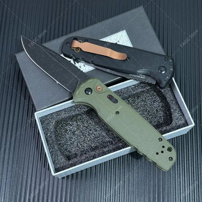 4300BK-02 CLA Folding Pocket Knife - 3.4" CPM-Magnacut DLC Blade, G10 Handle with Pocket Clip, EDC Outdoor Tool