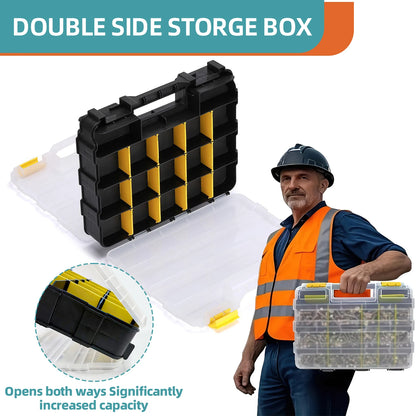 1350pcs Carbon Steel Phillips Wood Screws Assortment Kit, Flat-Head And Phillips Designs, Common Sizes M3.5/M4/M5/#8, Heavy Duty Self-Tapping Fasteners with Anti-Slip Matching Wrench, Sturdy Double Layer Storage Box, Hardware Supplies for Woodworking