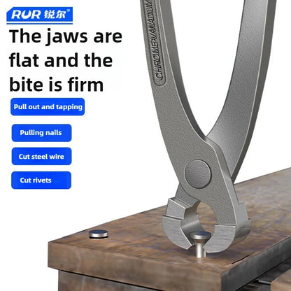 Tower Pincers Non-slip Grips Pliers Flat Mouth Cattle Horse Hoof Nippers Snips Puller Hand Tools Pulling Nails Cutting Wires