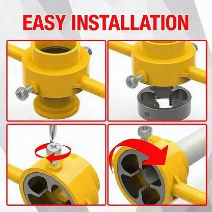 6PCS Pipe Thread Die Set Manual PVC Pipe Threading Tool 1/2" 3/4" 1" Plumbing Thread Maker Hand Tool For Water Pipe Repair