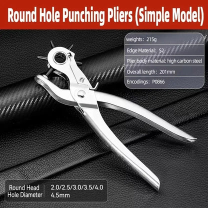 Leather Hole Punch Pliers Carbon Steel Multifunctional Belt Watch Strap Eyelet Puncher Handmade Craft Hardware Repair Tool
