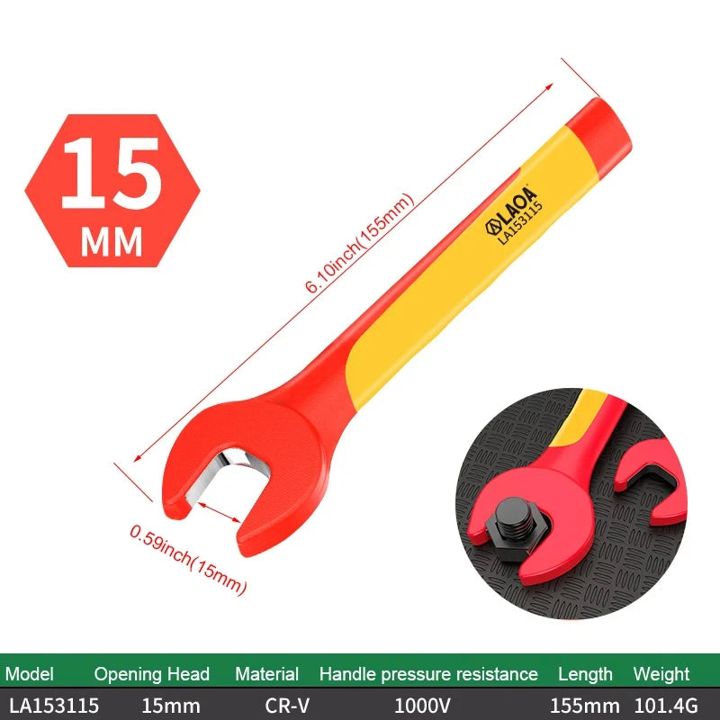 LAOA VDE Insulated Wrenches Multifunctional VDE Open-End Wrenches Manual Household Electrical Tools