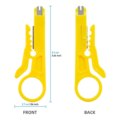 3 Pcs Wire Stripper & Punch Down Tool Set, Multi-Function Stripping Tool for Network, Telephone & Security Cables