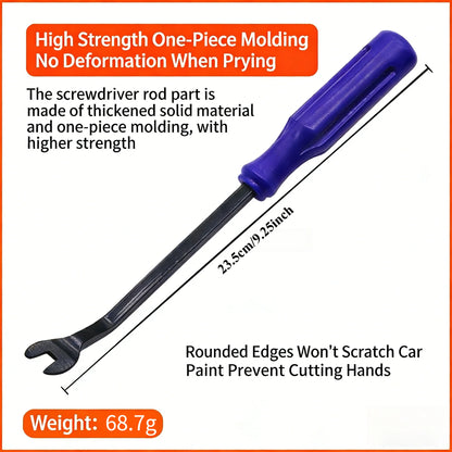 Professional Car Interior Refit Tool Set - Plastic Pry Bars, Fastener Remover & Screwdriver for Audio/Door Panel/Navigation