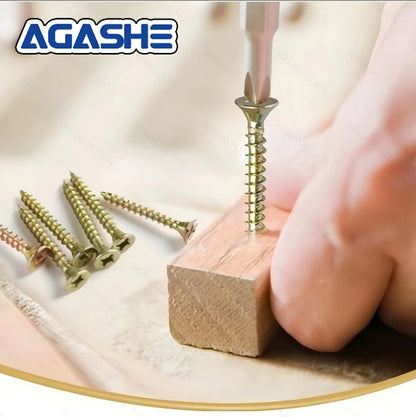 100PCS/200PCS Self-Tapping Screw Set, M5 × 30 40 60 80mm Flat-Head Cross Screws Are Suitable for Wood/Solid Wood Home Decoration