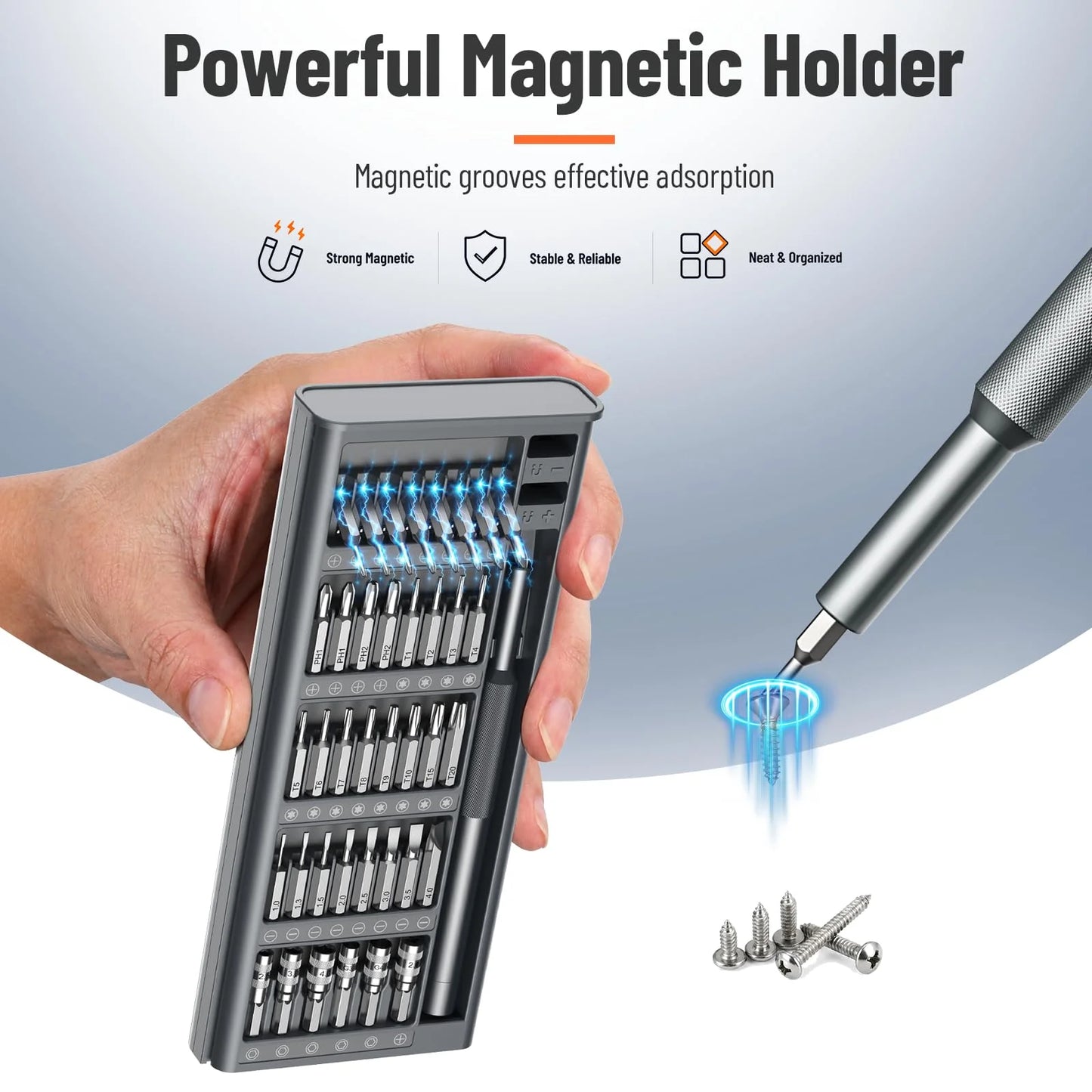 42/80 in 1 Precision Screwdriver Set with Magnetizer/Demagnetizer for Phone Computer Watch Laptop Doorbell Eyeglass  Electronic