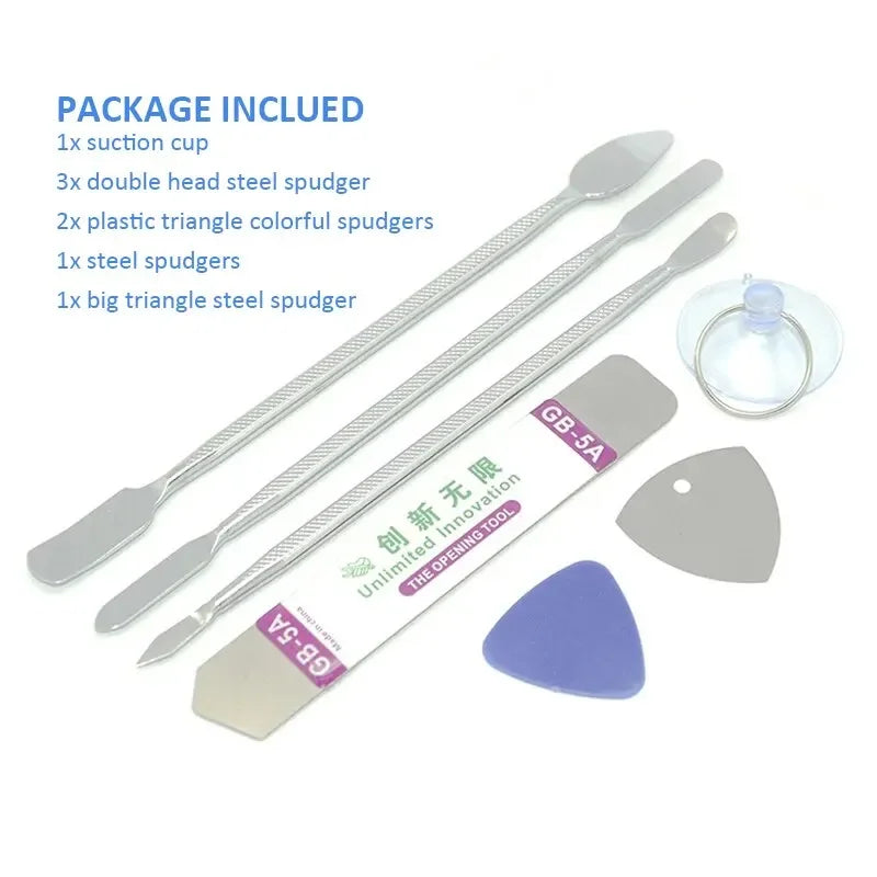 8 IN 1 Universal Phone Repair Tools Kit Disassembly Blades Pry Opening Tool Crowbar Disassemble Kit Phone Spatula Hand Tools Set