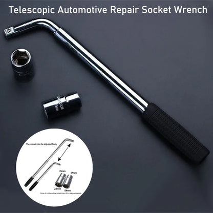 New Extendable Wheel Brace Wrench Telescopic with Socket Tyre Nut Set 17mm 19mm 21mm 23mm For Car Repairs Tools Kit