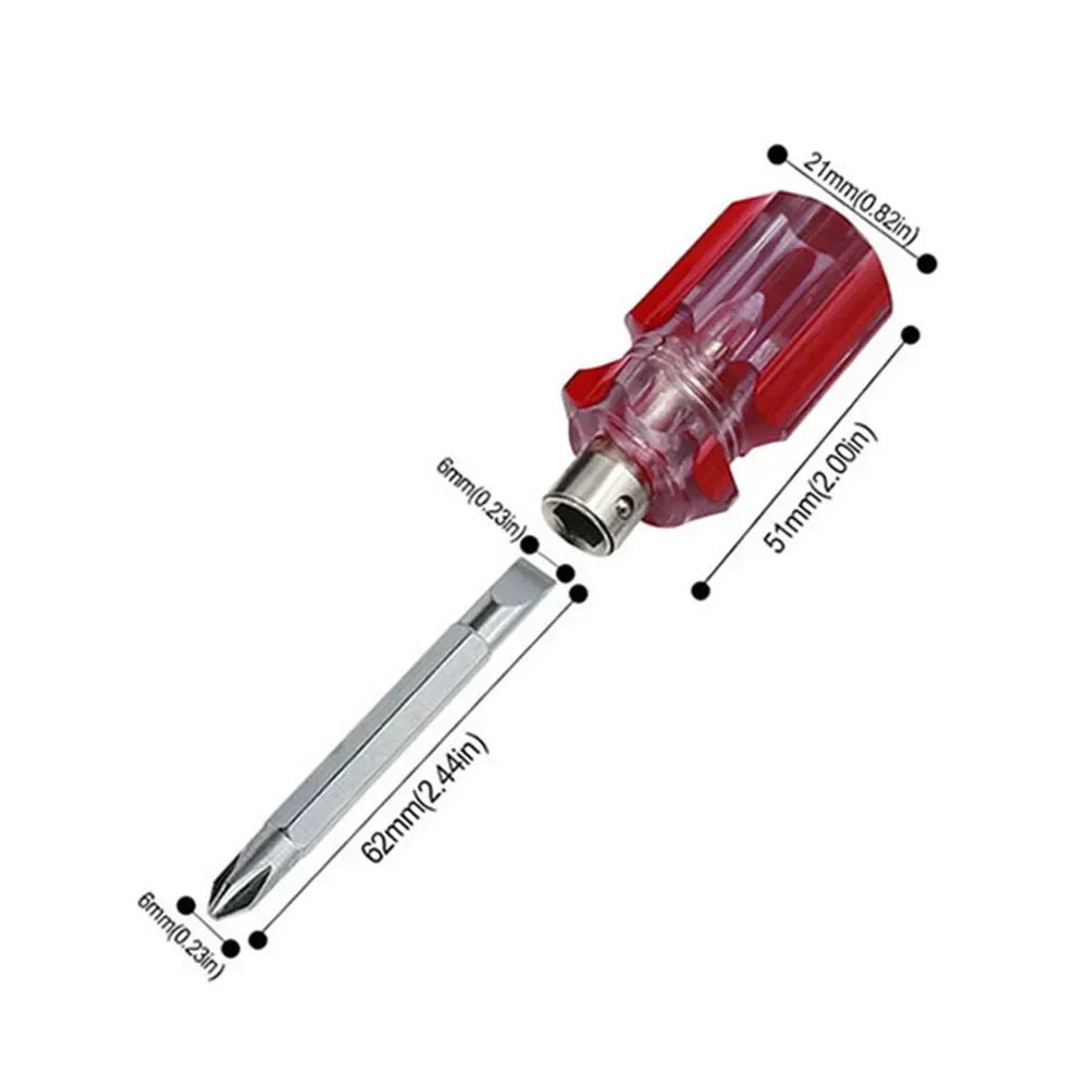 Useful Phillips/Slotted/Dual-purpose Without/with Magnetic Screwdriver Portable Mini Short Handle Hand Tool Fit Dismantle/Repair