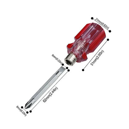 Useful Phillips/Slotted/Dual-purpose Without/with Magnetic Screwdriver Portable Mini Short Handle Hand Tool Fit Dismantle/Repair