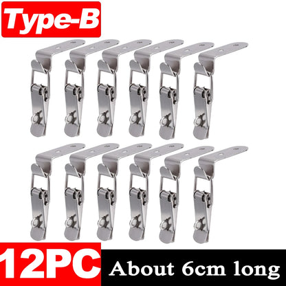 90 Degree Duck Mouth Hasp Lock Silver Metal Spring Hook for Wood Box