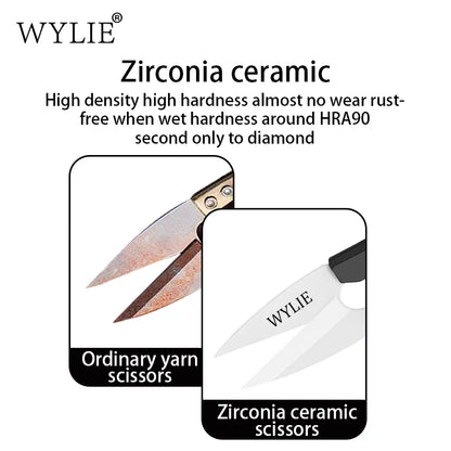 WYLIE Ceramic Scissors High Hardness Anti-Static Short-Circuit Proof Anti-Magnetic for Phone Repair Cutting Flex Cables Tool