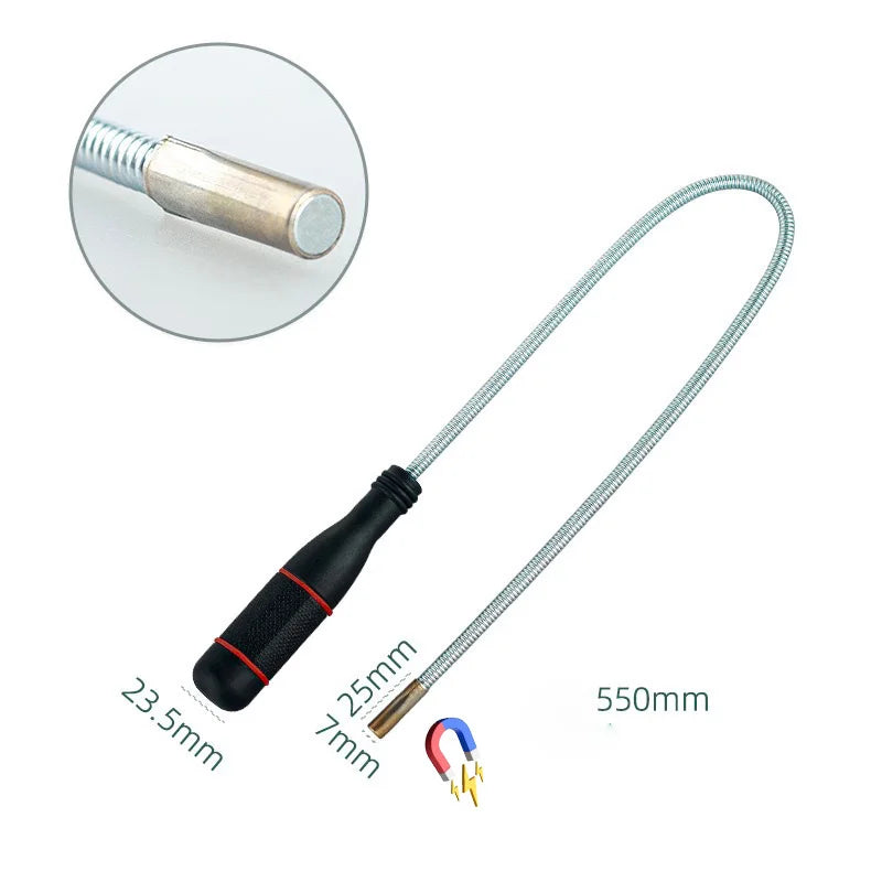Flexible Magnetic Pickup Tool Telescopic Magnetic Pickup Tool with Pocket Clip for Picking Up Small Parts Key Screw Metal Object