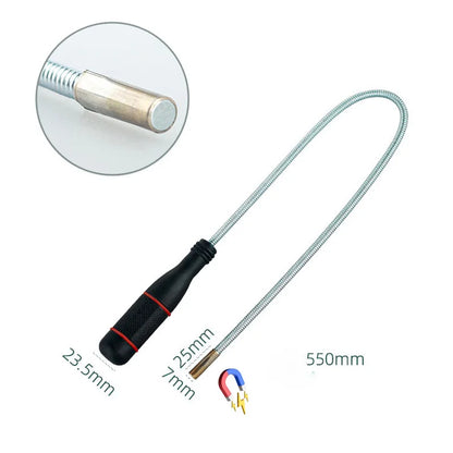 Flexible Magnetic Pickup Tool Telescopic Magnetic Pickup Tool with Pocket Clip for Picking Up Small Parts Key Screw Metal Object