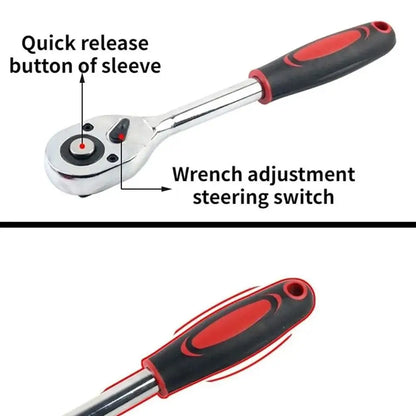 1/4 Inch Ratchet Wrench 24 Tooth Drive Ratchet Socket Wrench Tool Multi-funtion DIY Hand Tool Auto Repair Hardware Tool 2026