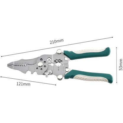 18 In1 Foldable Wire Stripper Multifunctional Plier With Crimper Cutter Shearing Screw Gripping For Electric Cable Portable Tool