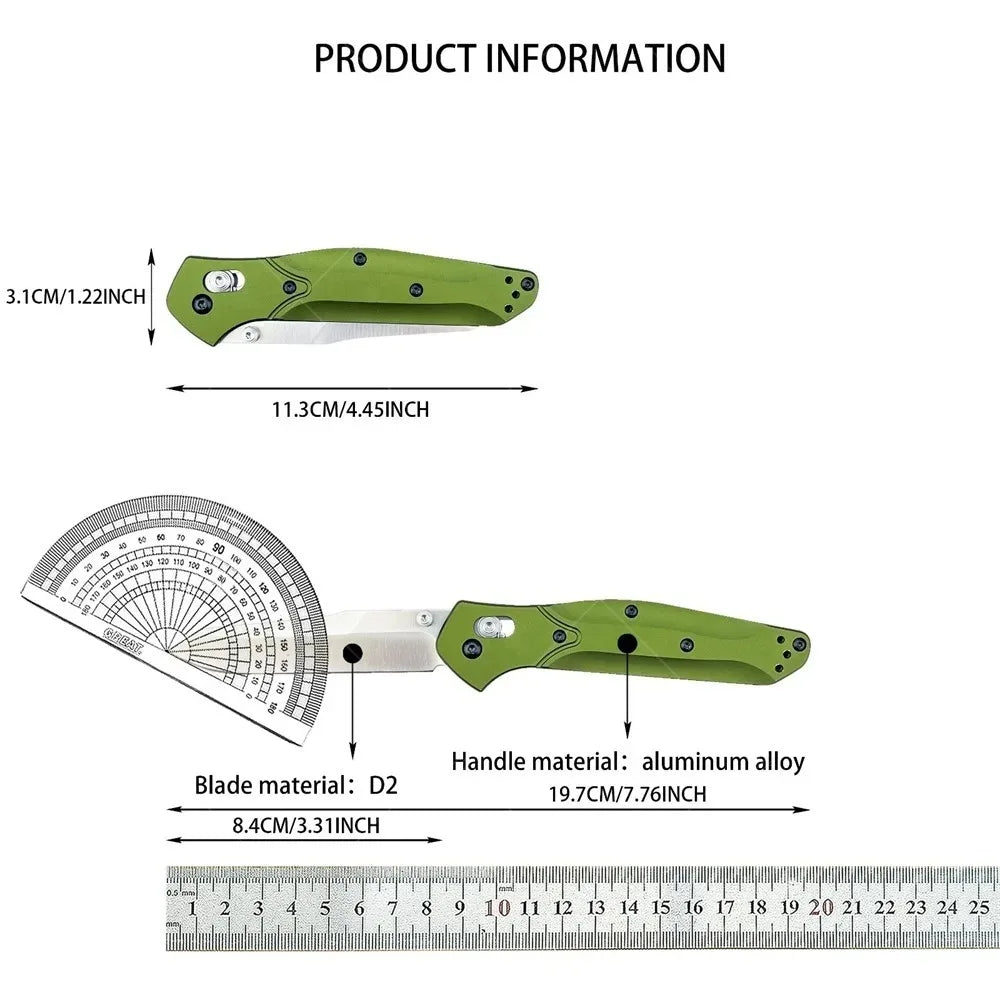 BM940 Green  Axis Lock Folder Green Aluminum Body W/ S30V Stonewashed Plain Edge Blade