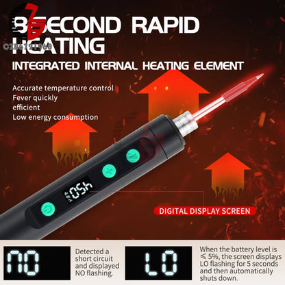DC 5V Mini USB Type-C Soldering Iron Set Digital Electric Soldering Iron Adjustable Temperature DIY Heating Repair Welding Tool