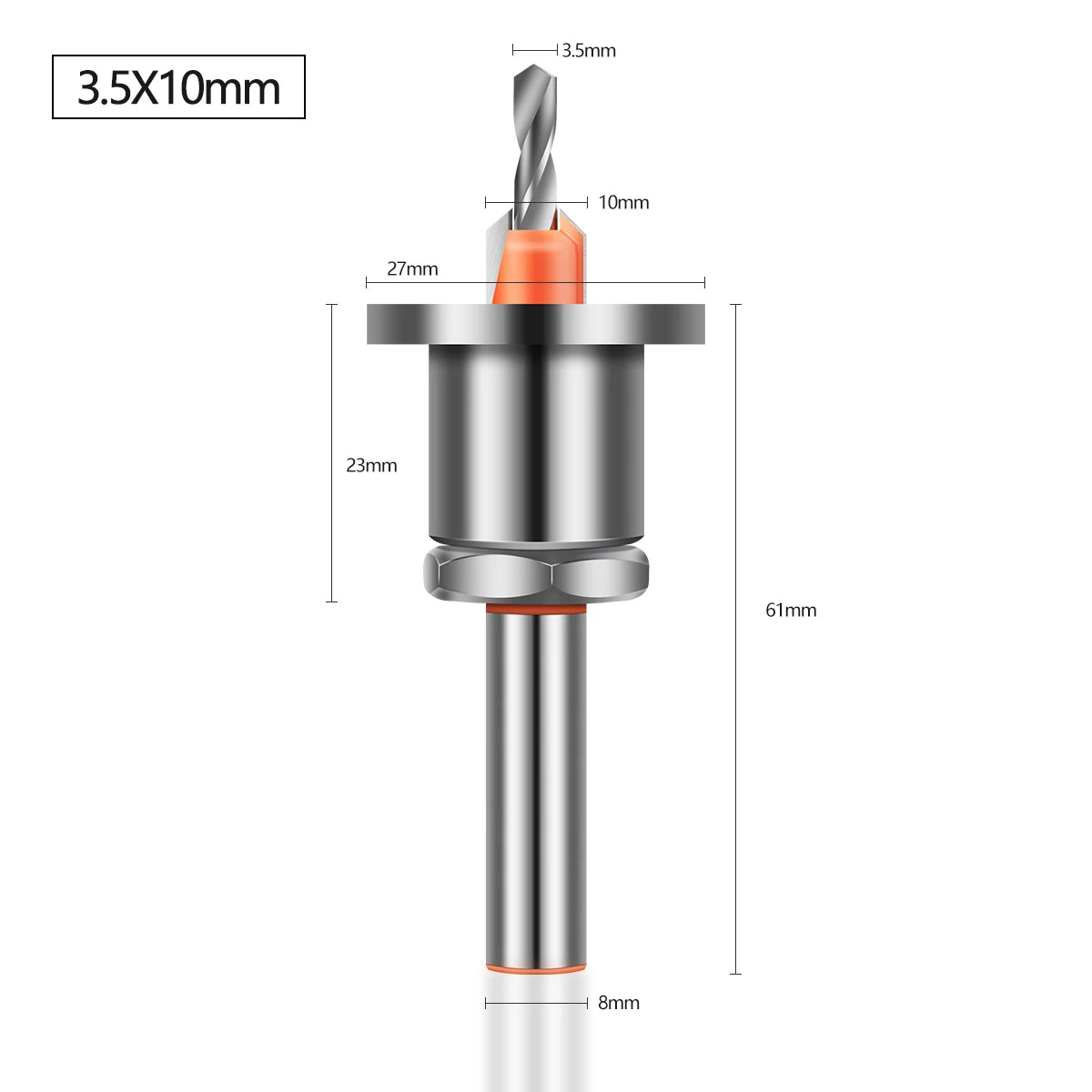 8mm Shank Countersink Drill Bit With Stop Alloy Head Taper Hole Step Drill For Wood Screw Installation Woodworking Drilling