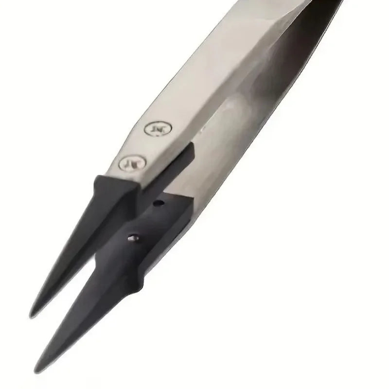 ESD-Safe Precision Tweezers Anti-Static Tips with Heavy-Duty Metal for Electronics & Jewelry Repair Tools Accessories