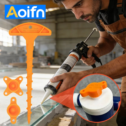 Sealant Nozzle Cleaner Cap, Universal Glue Nozzle Cleaner, Prevents Drying for Glass Caulk Tubes Standard Size DIY Tool