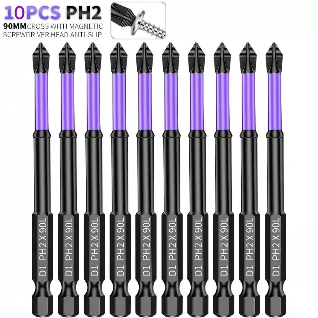 5/12Pcs Magnetic Screwdriver Bits Set Non-slip Shockproof Phillips Impact Hex Shank Alloy Steel for Power Tools