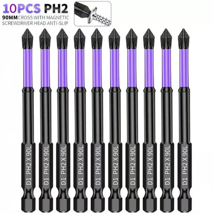 5/12Pcs Magnetic Screwdriver Bits Set Non-slip Shockproof Phillips Impact Hex Shank Alloy Steel for Power Tools