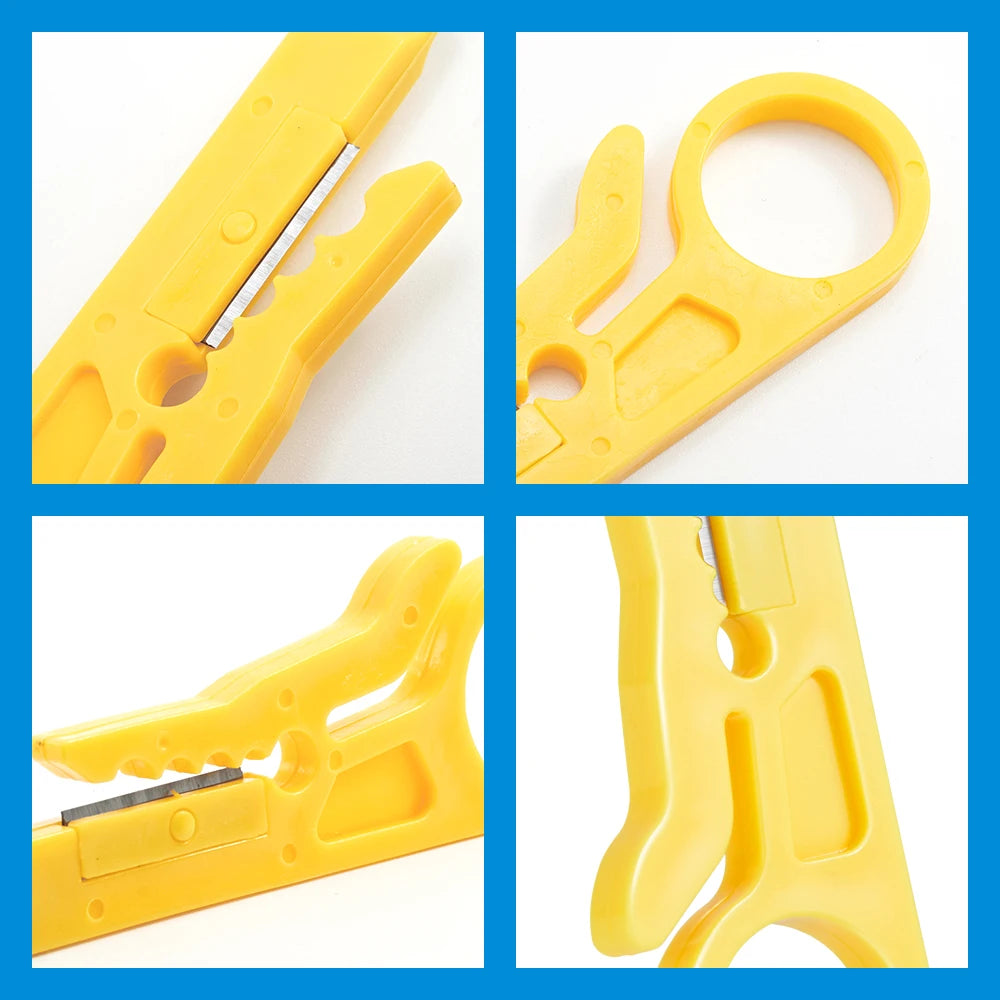 3 Pcs Wire Stripper & Punch Down Tool Set, Multi-Function Stripping Tool for Network, Telephone & Security Cables