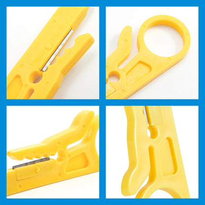 3 Pcs Wire Stripper & Punch Down Tool Set, Multi-Function Stripping Tool for Network, Telephone & Security Cables