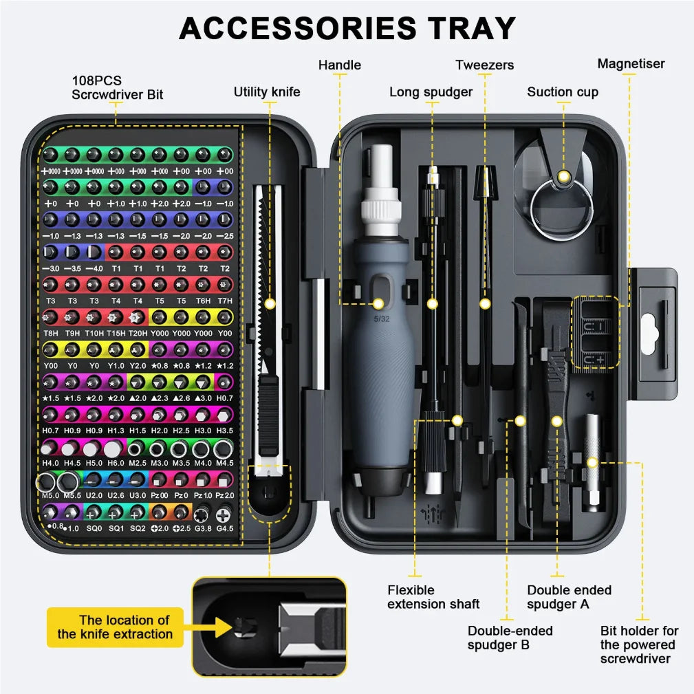 132 in 1 Screwdriver Kit Magnetic Precision Tools Hardware Tool Set Mobile Phone Repair Kit Repair Tools Computer Tool Set