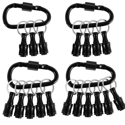 Bit Holder With Carabiner 1/4"Hex Shank Alloy Screwdriver Bits Holder Quick-change Extension Bar Keychain Drill Screw Adapter
