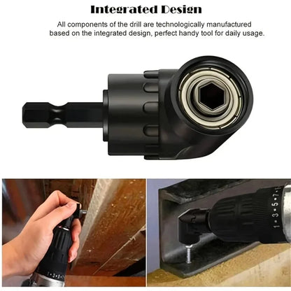 Flexible Drill Bit Extension 105° & 90° Right Angle Adapter, 1/4 3/8 1/2" Impact Socket Set, 360° Rotatable Shaft Extension