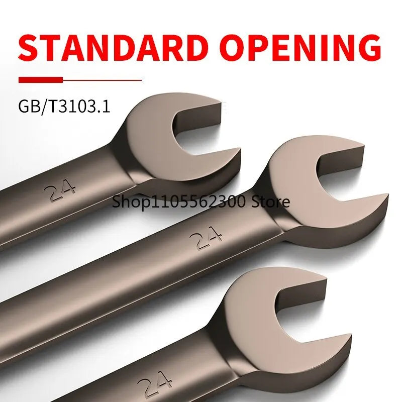12pcs/6pcs Dual-use Ratchet Head Quick Wrench Set Hardware Tools 72 Teeth Wholesale 180 Degree Rotation
