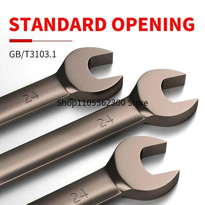 12pcs/6pcs Dual-use Ratchet Head Quick Wrench Set Hardware Tools 72 Teeth Wholesale 180 Degree Rotation